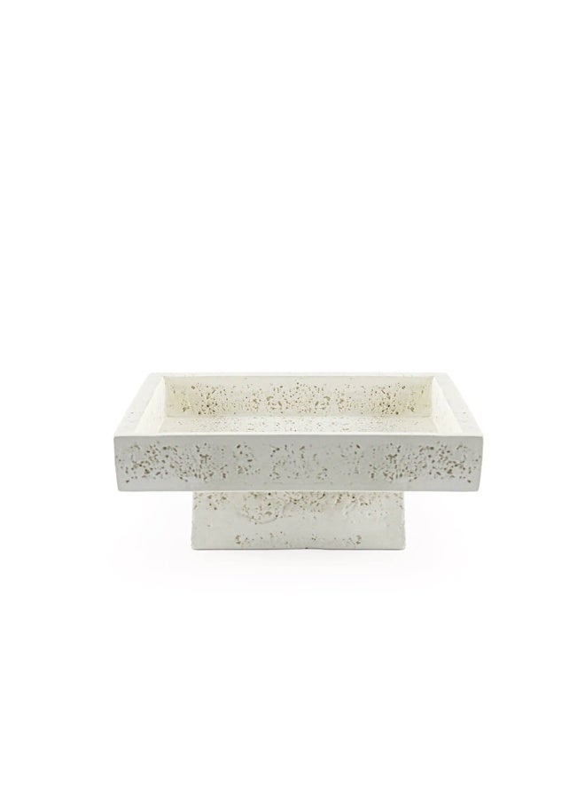 Si Bonne Natural Travertine Stone Elevated Bathtub Tray and Bathroom Display Stand, Luxury Spa Organizer for Candles, Skincare, Perfumes, Towels and Decorative Accessories - Image 1